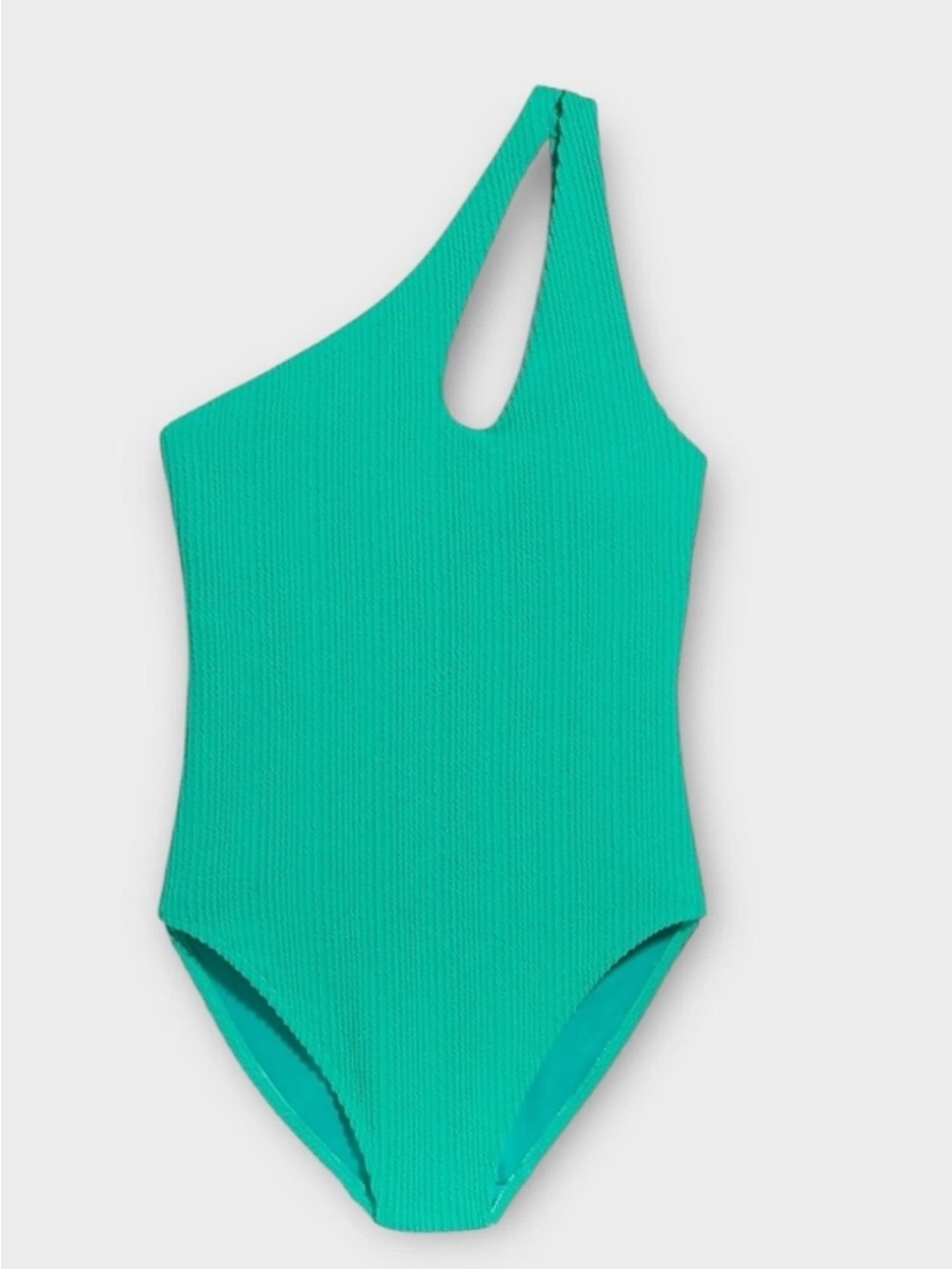 Old Navy Teal One-Shoulder Ribbed One-Piece Swimsuit